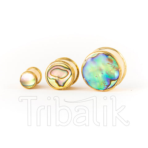 Tribalik Paua | Abalone Shell & Brass Ear Plug