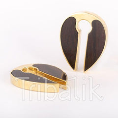 Brass And Wood Ear Weights-Celestial