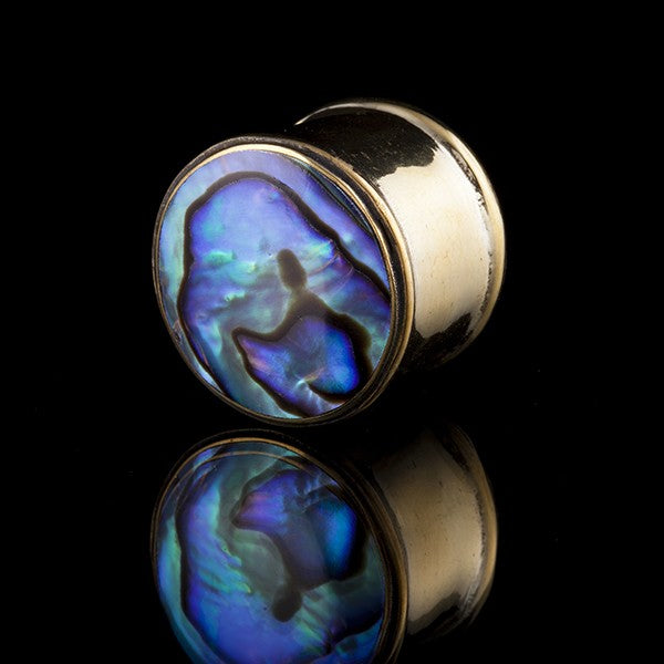 Paua | Abalone Shell & Brass Ear Plug