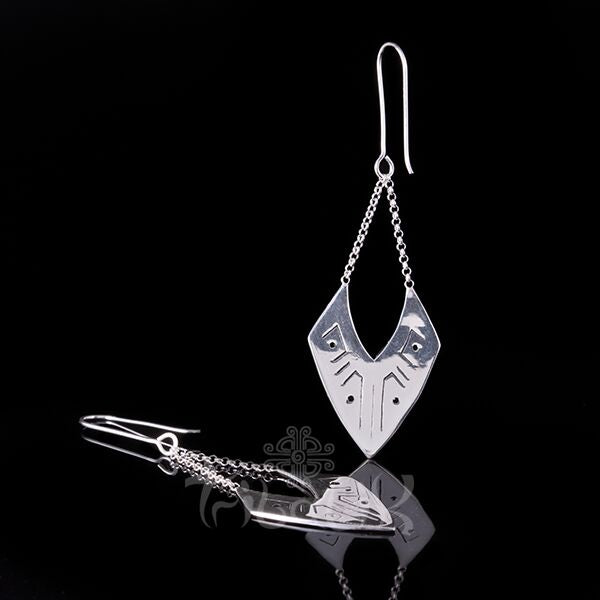 silver plated dangle earrings triangle