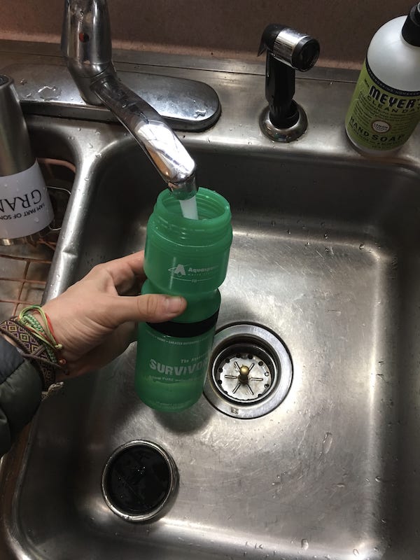 Survivor Bottle in Sink