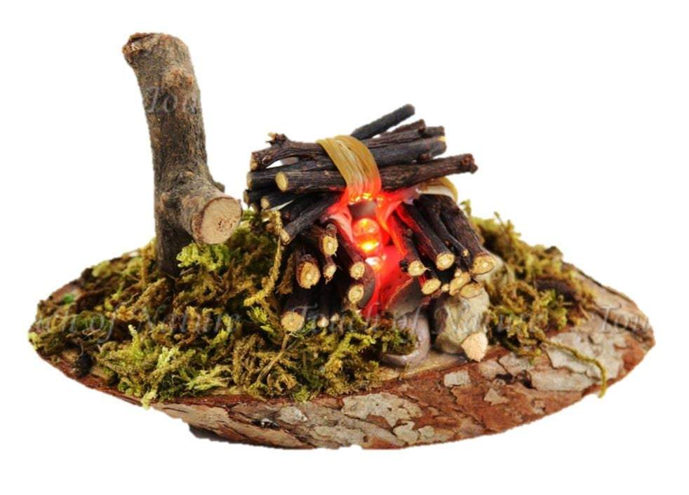 Log LED Campfire | Fairy Miniatures