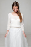 Wedding jumper knitted in ivory and off white for bridal skirts