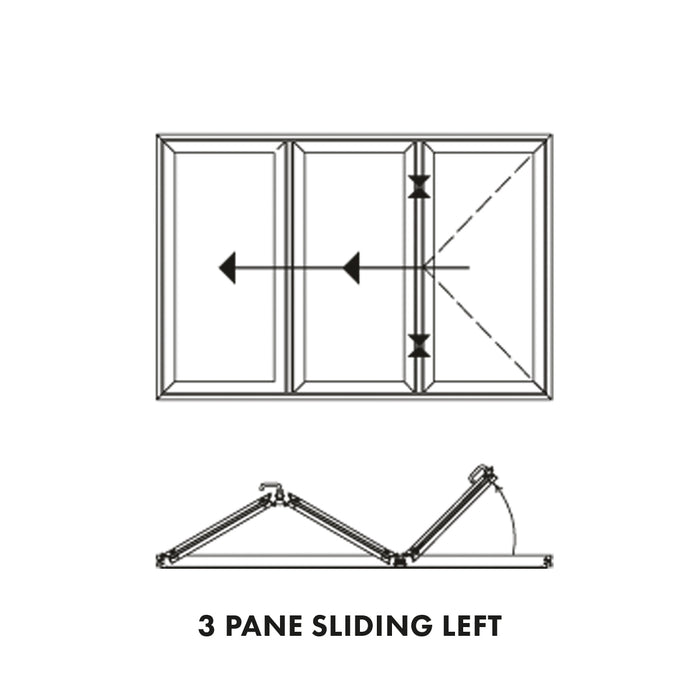 STANDARD COLOUR Aluminium 3 Pane Bi-fold — Glazebase