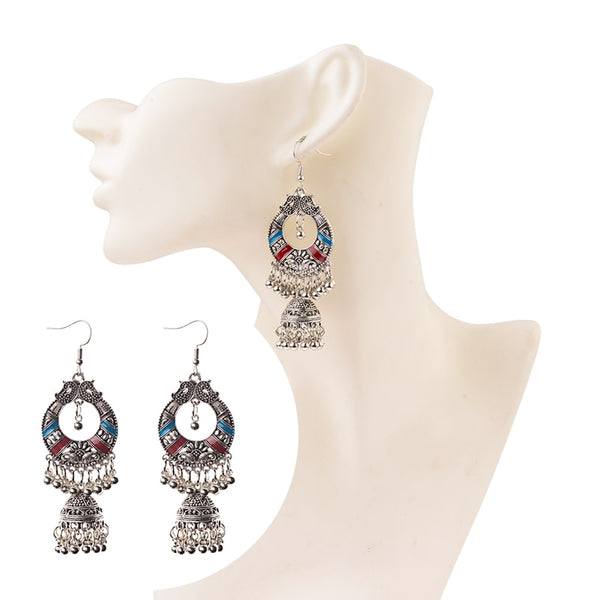 Victorian Style Jhumka Earrings with Embedded White Stones – Bollywood  Wardrobe