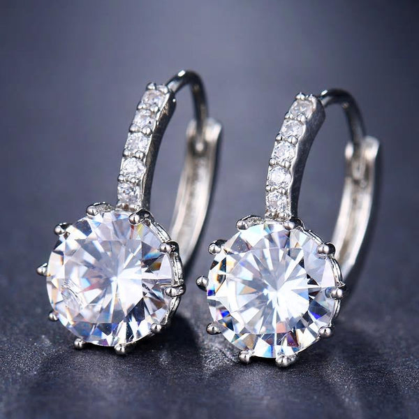 Drop Shaped Stud Earrings with Clear CZ stone | Accessories By KAM