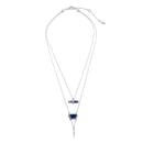 Layered Chain Purple and Blue Natural Stone Necklace - [neshe.in]
