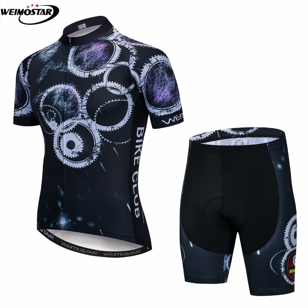 mens cycling jersey and bib shorts set