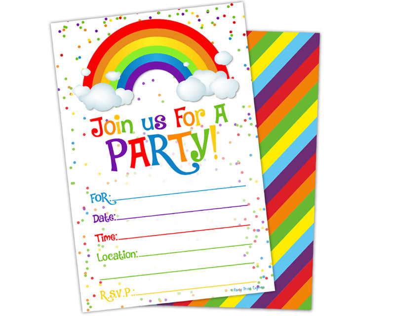 Rainbow Birthday Invitation Templates
