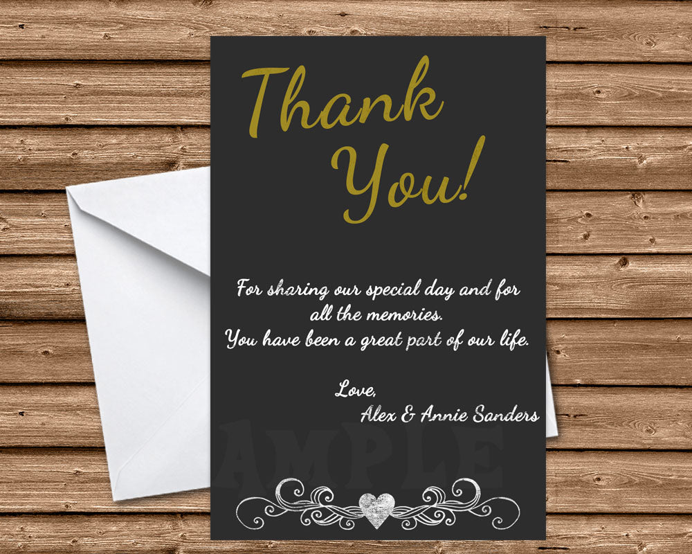 50th Wedding Anniversary Black Thank You Cards Party Print Express