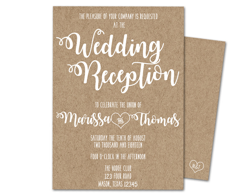 wedding reception invitation