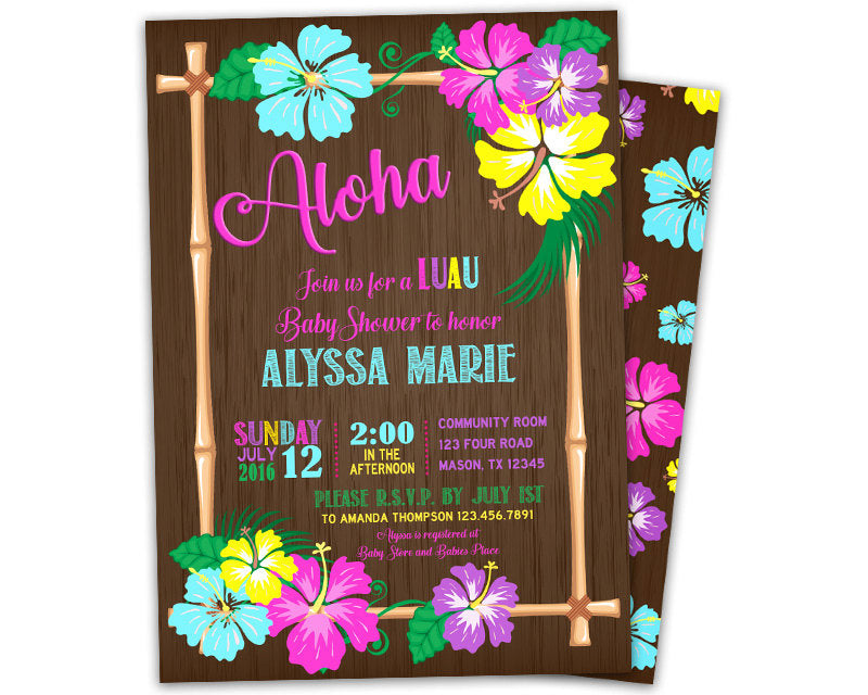 Aloha Luau Baby Shower Invitations Party Print Express