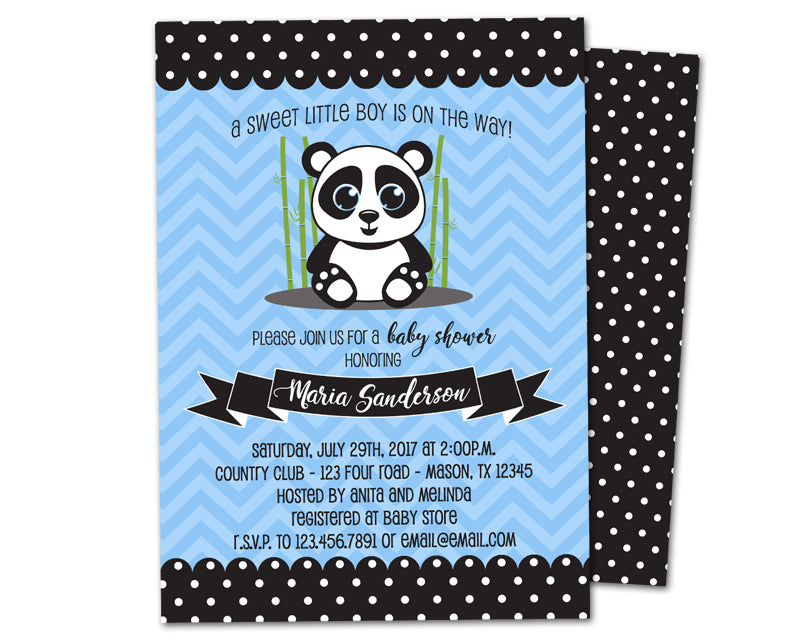 panda bear baby shower invitations