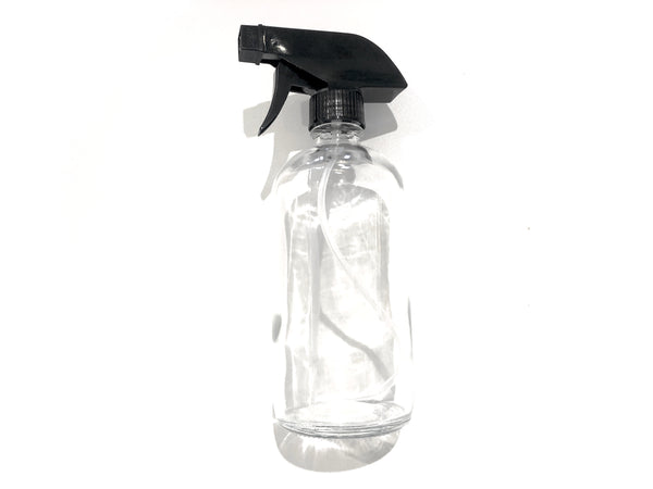 clear glass spray bottle