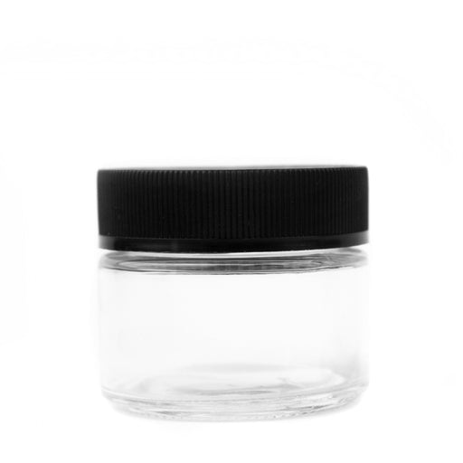 2OZ Glass Concentrate Container with Black Cap Child proof