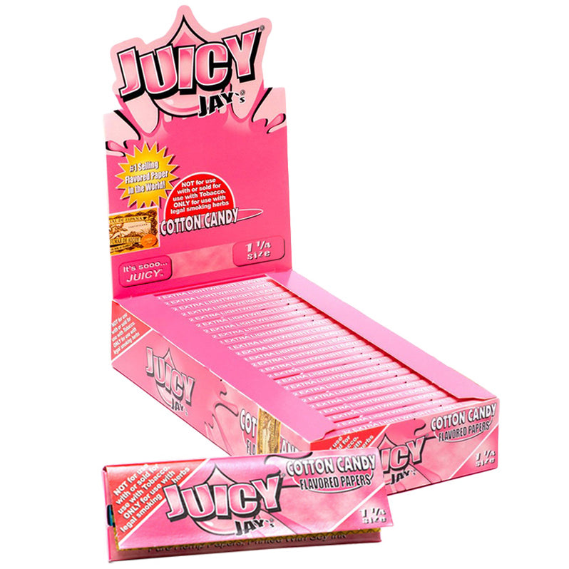 Juicy Jay S 1 1 4 Size Rolling Paper Cotton Candy Flavor Display Smoketokes