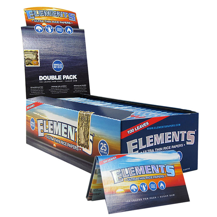 Elements Double Pack Single Wide Rolling Paper Display Smoke Tokes Smoketokes 9596