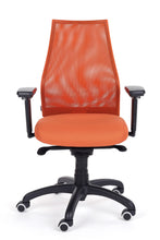Naložite sliko v pregledovalnik galerije, oranžen pisarniški stol z gibljivim sedežem