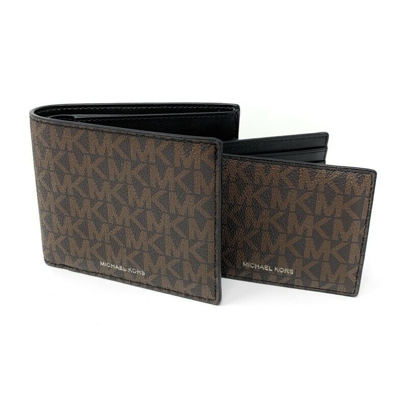 MICHAEL KORS Cooper Billfold In Signature Leather Wallet With Passcase ...