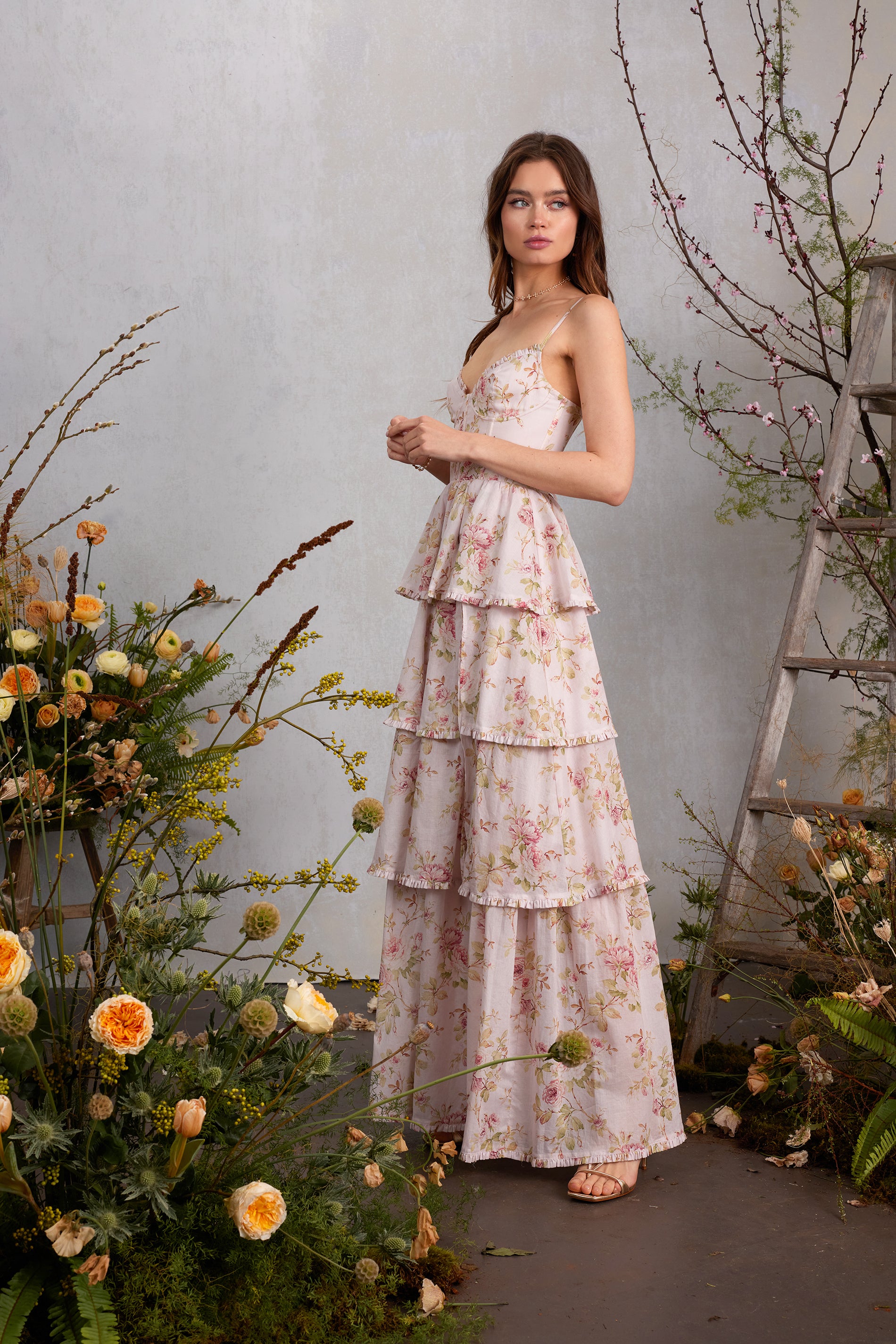 The Caterina Dress in Pink Rose Print - PRE-ORDER – V. Chapman