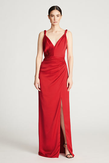 Sutton Gown In Liquid Satin – Halston