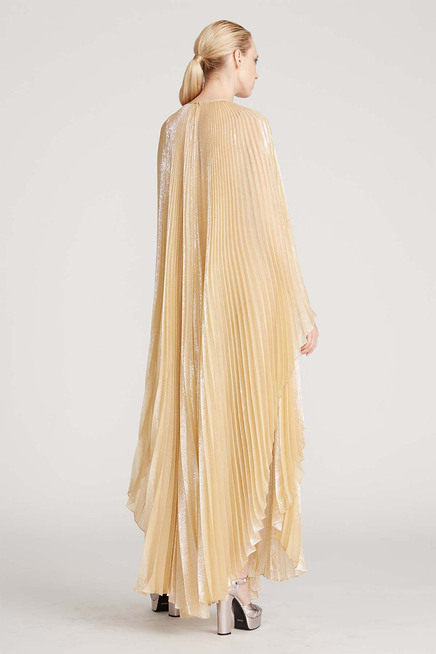 Halston x Netflix - Liza Pleated Lurex Caftan