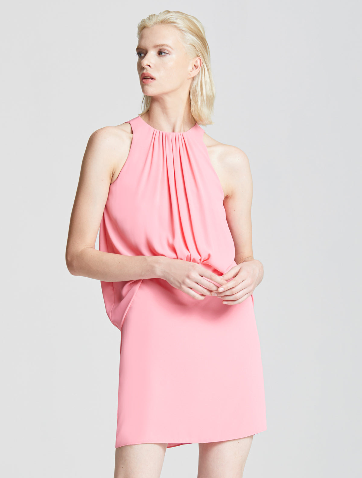 halston heritage pink dress