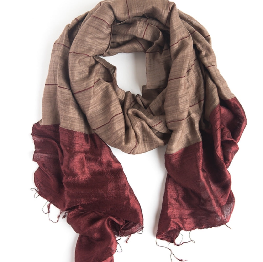 Silk Dipped Scarf - Wine