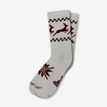 Hippy Feet Nordic Reindeer Socks - White