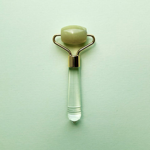Mei Apothecary Mini Jade Facial Roller Beauty Tool - AAPI Female Owned Beauty Brand.