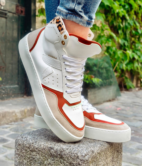 Mateo pink trio biosourced & recycled high-top sneaker