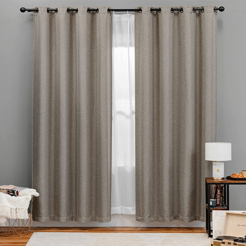 Beige Bedsure Blackout Curtains in living room