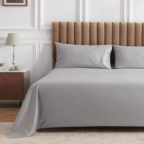 High quality, gray Egyptian cotton sheets in living room - Bedsure Egyptian cotton sheets