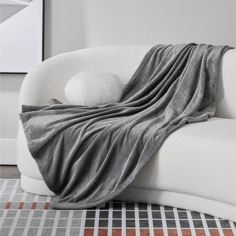Bedsure Flannel Fleece Blanket on sofa - Bedsure blanket soft, warm, fluffy