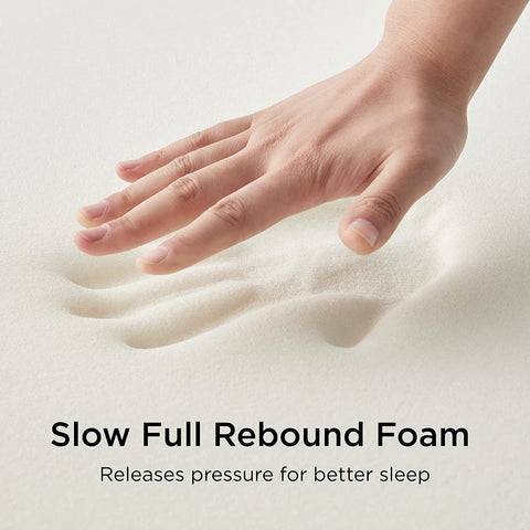 Bedsure memory foam - person's handprint on foam