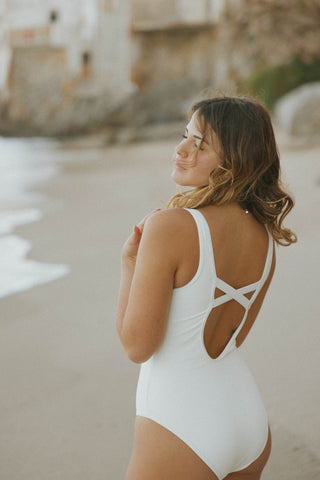 Sexy Modest Pure White One Piece Swimsuit for Brides to Be