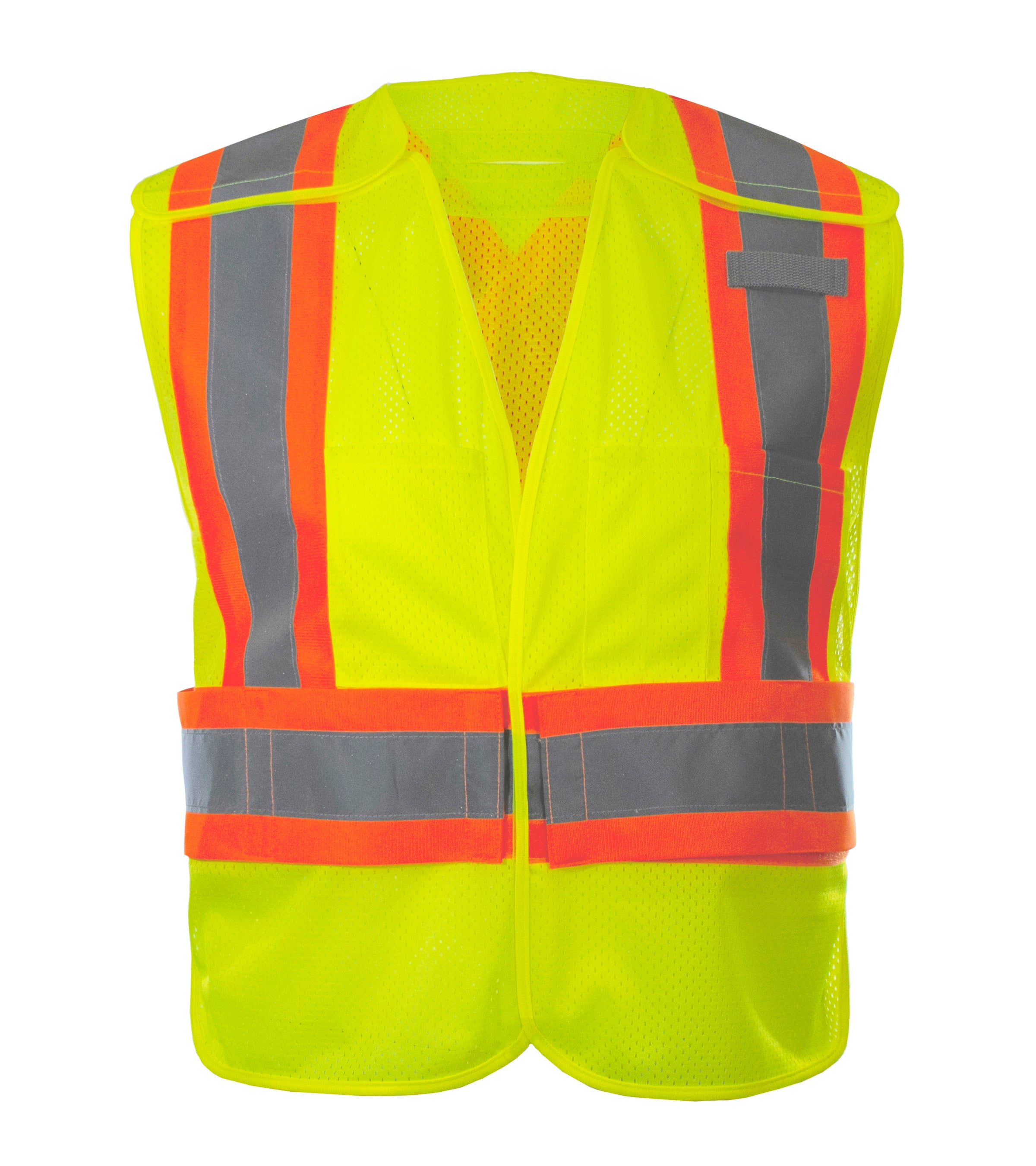 Reflective Apparel Multi-Pocket Safety Vest: Hi-Vis Lime Mesh Vest