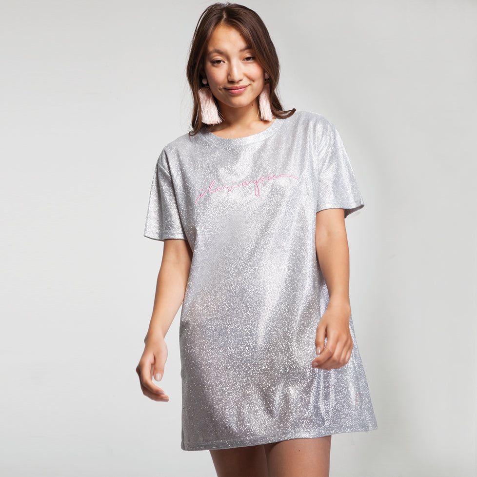 glitter t shirt dress