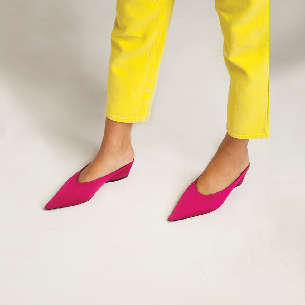 hot pink mules heels