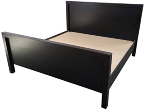 dark wood single sleigh bed