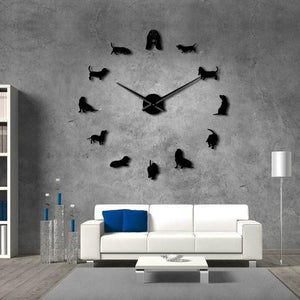 Basset Hound Frameless Large Diy Wall Clock Home Decor - 