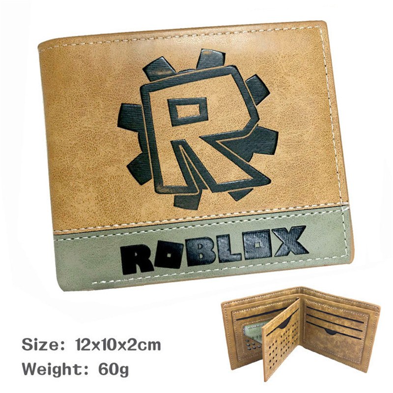 Anime Roblox Logo Wallet New Pu Short Wallet Boys Girls Credit - card barcode roblox
