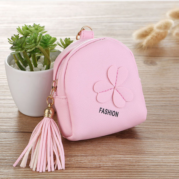 pink leather coin purse