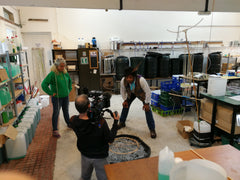 Filming in Dr Zigs HQ CBeebies, Junk Rescue, Manufacturing toys