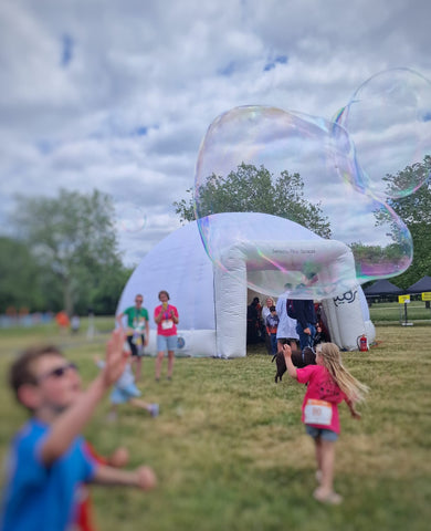 kids play with dr zigs bubbles at the hidden disabilities super sensory parallel windsor event