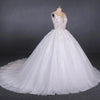 Princess Ball Gown Sheer Neck White Wedding Dresses Lace Appliqued Bridal Dresses SSM15293