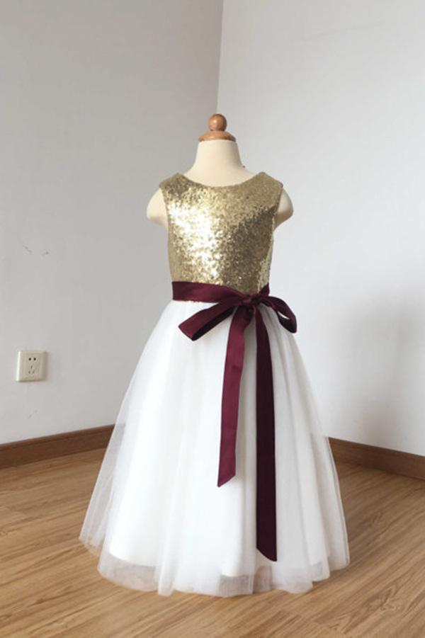 ivory and burgundy flower girl dress