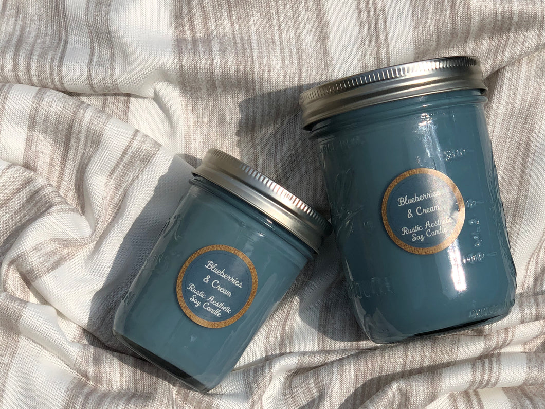 Blueberries & Cream Jar Soy Candle
