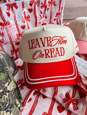 RESTOCK: Leave Him on Read Vintage Hat, Red - Style Muse