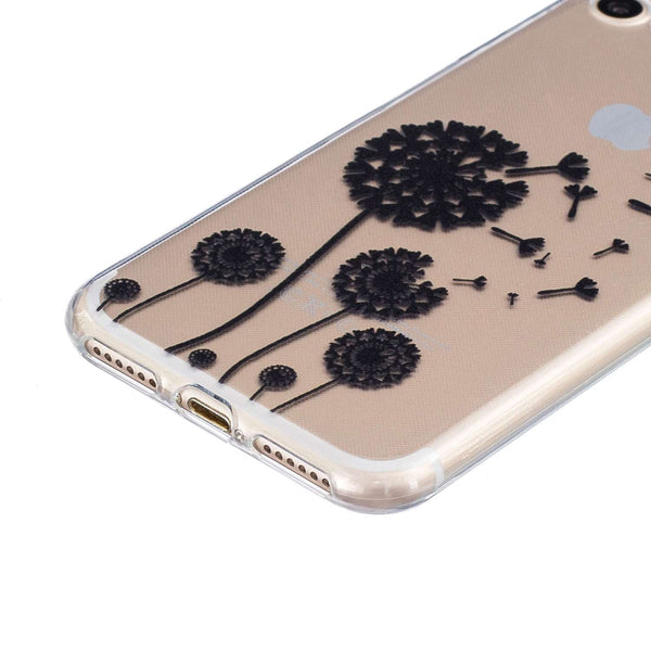 iPhone 7 Plus / iPhone 8 Plus TPU Soft Silicon Case Cover - Black Daffodils - Alpha Accessories